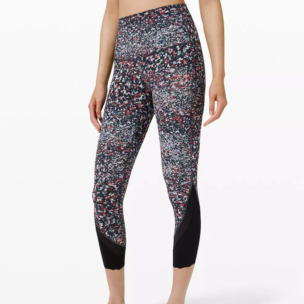 Lululemon Wunder Under Scalloped Hem High Rise Crop 23" Sz 10 EUC